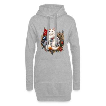 Ottoman Cat - Hoodie Dress - heather grey - Front