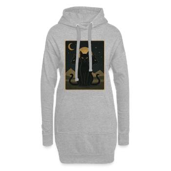 Moonbound Cats - Hoodie-Kleid - Grau meliert - Vorne