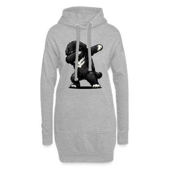 Dabbing Newfoundland in Comic Style - Hoodie Dress - heather grey - Front