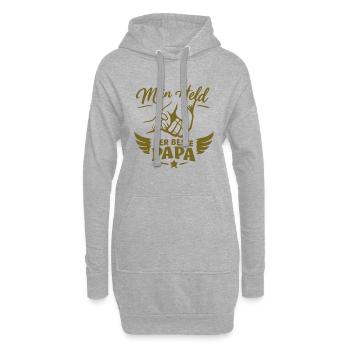 Mein Held: Der Beste Papa - Hoodie-Kleid - Grau meliert - Vorne