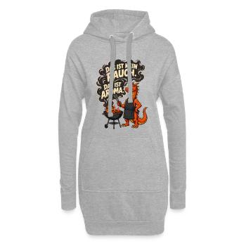 Das ist kein Rauch Das ist Aroma – Drache Grill - Hoodie-Kleid - Grau meliert - Vorne