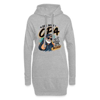 Opa Cool: Der Beste Großvater - Hoodie-Kleid - Grau meliert - Vorne
