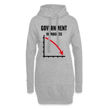 Gouvernement en cours (Politique gouvernementale / POS2C) - Sweat-shirt à capuche long Femme - gris chiné - Devant