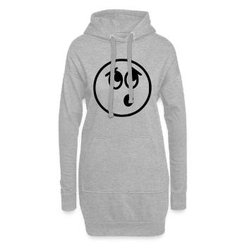 Le croquis emoji surprend le noir - Sweat-shirt à capuche long Femme - gris chiné - Devant