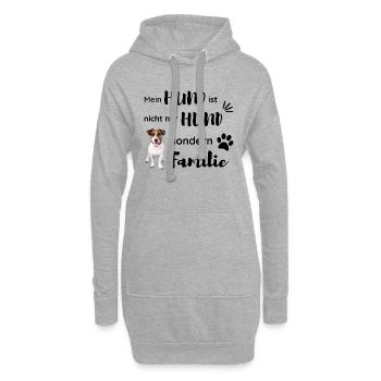 Mein Hund ist nicht nur Hund sondern Familie - Hoodie-Kleid - Grau meliert - Vorne