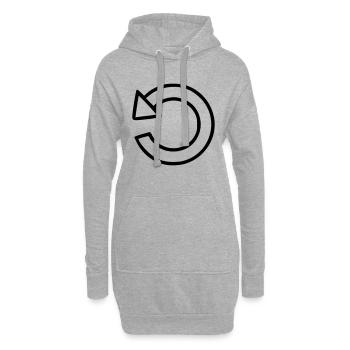 Pfeil Zeichnung Skizze schwarz - Hoodie-Kleid - Grau meliert - Vorne