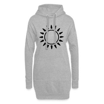 Soleil Dessin Nature Croquis noir - Sweat-shirt à capuche long Femme - gris chiné - Devant