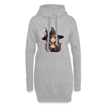 Halloween Hexe - Hoodie-Kleid - Grau meliert - Vorne
