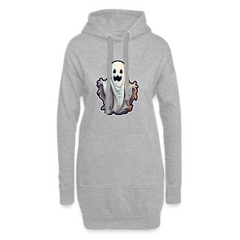 Gespenst Halloween - Hoodie-Kleid - Grau meliert - Vorne