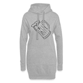 Fête de dessin de bière Célébrez le noir - Sweat-shirt à capuche long Femme - gris chiné - Devant