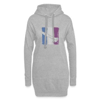 clarinette - Sweat-shirt à capuche long Femme - gris chiné - Devant