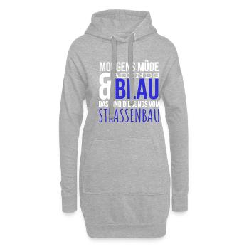 Straßenbau Asphalt Planierraupe Bauarbeiter Humor - Hoodie-Kleid - Grau meliert - Vorne