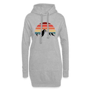 Montagnes vintage - Sweat-shirt à capuche long Femme - gris chiné - Devant