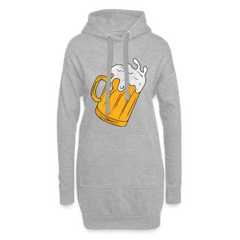 bière buvant de la bière chope verre à bière mesure - Sweat-shirt à capuche long Femme - gris chiné - Devant