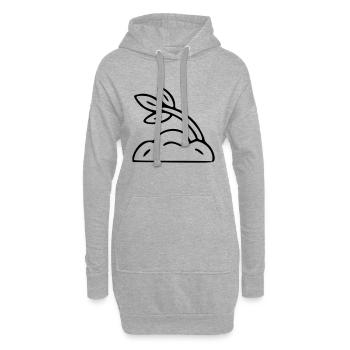 Pflanze Zeichnung Natur Skizze schwarz - Hoodie-Kleid - Grau meliert - Vorne