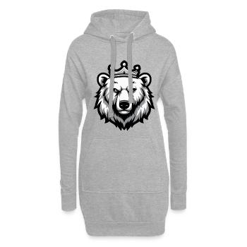 Ours polaire portrait animal couronne d'ours polaire - Sweat-shirt à capuche long Femme - gris chiné - Devant