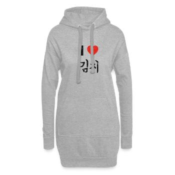 I love Kimchi - Südkorea Korea Seoul K-Pop - Hoodie-Kleid - Grau meliert - Vorne