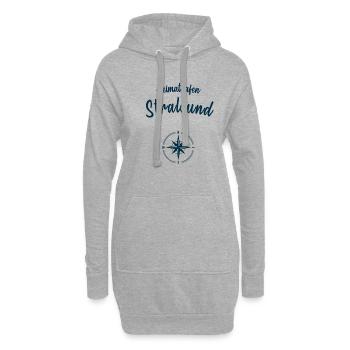 Heimathafen Stralsund Ostsee Küste Segeln Meer - Hoodie-Kleid - Grau meliert - Vorne