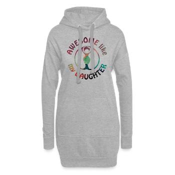Génial comme ma silhouette de femme fille dans un cercle - Sweat-shirt à capuche long Femme - gris chiné - Devant