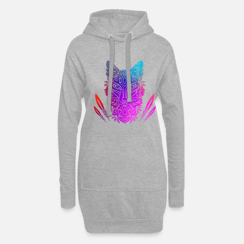 Fuchs - Hoodie-Kleid - Grau meliert
