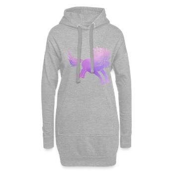 Licorne - Sweat-shirt à capuche long Femme - gris chiné - Devant
