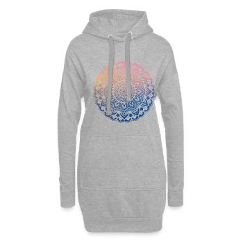 Mandala - Sweat-shirt à capuche long Femme - gris chiné - Devant