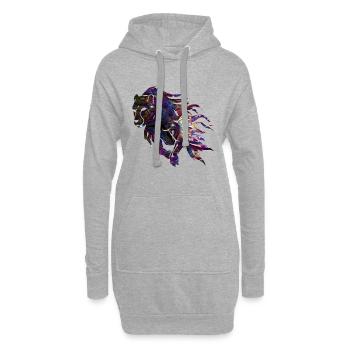 Résumé Guépard Galaxy - Sweat-shirt à capuche long Femme - gris chiné - Devant