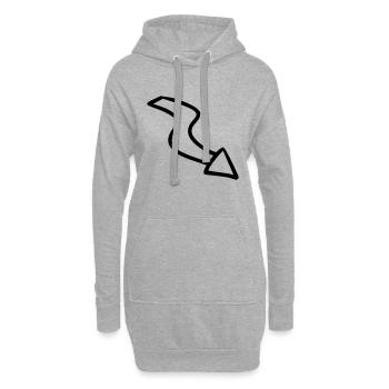 Flèche dessin croquis noir - Sweat-shirt à capuche long Femme - gris chiné - Devant