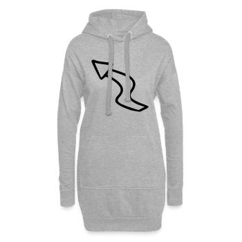 Pfeil Zeichnung Skizze schwarz - Hoodie-Kleid - Grau meliert - Vorne