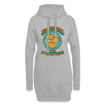 ICH ESSE KEINE KARTOFFELN....NUR POMMES! - Hoodie-Kleid - Grau meliert - Vorne