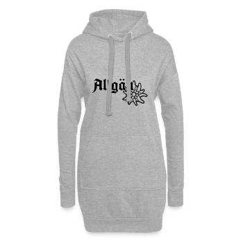 Allgäu Schriftzug mit Edelweiß - Allgäuer Design - Hoodie-Kleid - Grau meliert - Vorne