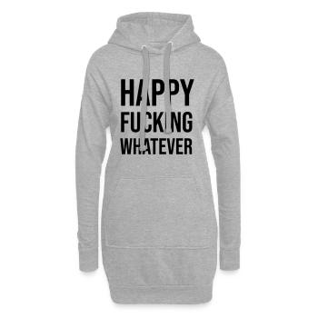 heureux Quoi qu’il arrive - Sweat-shirt à capuche long Femme - gris chiné - Devant