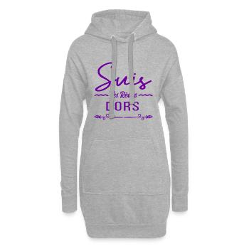 suis tes rêves dors - Sweat-shirt à capuche long Femme - gris chiné - Devant