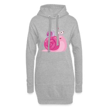 Lustige verliebte Schnecken - Hoodie-Kleid - Grau meliert - Vorne