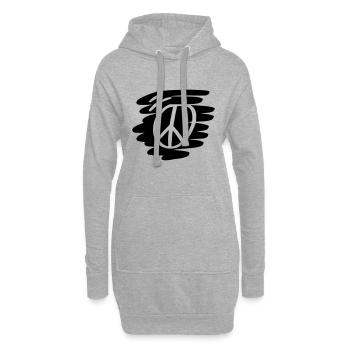 Signe de la Paix Dessin de la Paix Croquis noir - Sweat-shirt à capuche long Femme - gris chiné - Devant