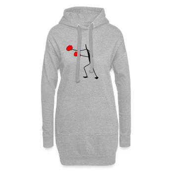 Boxer, Fight, lustiges Design - Hoodie-Kleid - Grau meliert - Vorne