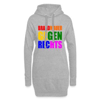 brandmauer gegen rechts - Hoodie-Kleid - Grau meliert - Vorne