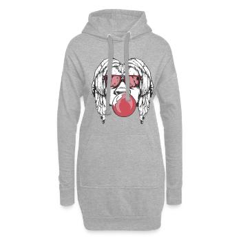 Lion sunglasses chewing gum lion dreadlocks Jamaica - Hoodie Dress - heather grey - Front