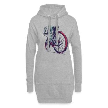 Vélo de course sprinter course cyclisme - Sweat-shirt à capuche long Femme - gris chiné - Devant
