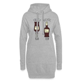 Rum mit Cola brauner Rum weißer Rum lustig - Hoodie-Kleid - Grau meliert - Vorne