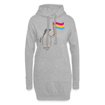 Drapeau pansexuel Antarctique Mois de la fierté animale LGBT - Sweat-shirt à capuche long Femme - gris chiné - Devant