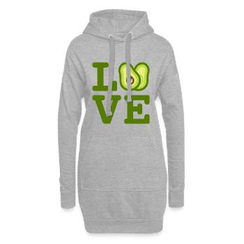 avocat - Sweat-shirt à capuche long Femme - gris chiné - Devant