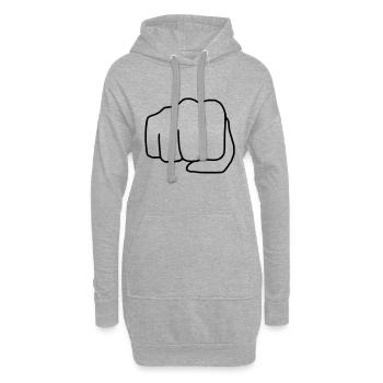 Emoji Fist Sketch noir - Sweat-shirt à capuche long Femme - gris chiné - Devant