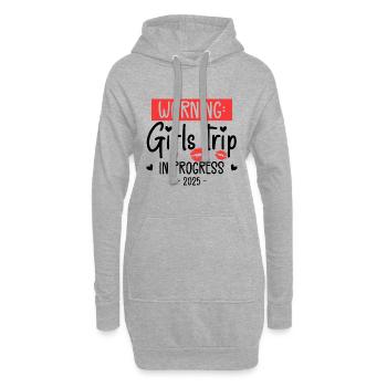 Warning Girls Trip In Progress 2025 - Sweat-shirt à capuche long Femme - gris chiné - Devant
