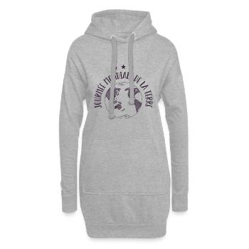 Journée mondiale de la Terre - Sweat-shirt à capuche long Femme - gris chiné - Devant