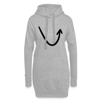 Pfeil Zeichnung Skizze schwarz - Hoodie-Kleid - Grau meliert - Vorne