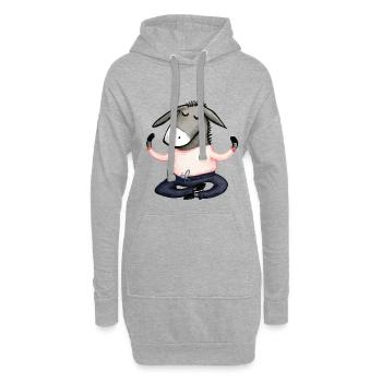 Yoga Esel altrosa - Hoodie-Kleid - Grau meliert - Vorne