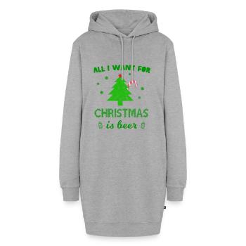 Bière de Noël - Cadeau - Sweat-shirt à capuche long Femme - gris chiné - Devant