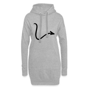 Pfeil Zeichnung Skizze schwarz - Hoodie-Kleid - Grau meliert - Vorne
