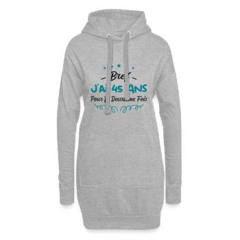 bref j'ai un 45 ans pour la deuxième fois - Sweat-shirt à capuche long Femme - gris chiné - Devant